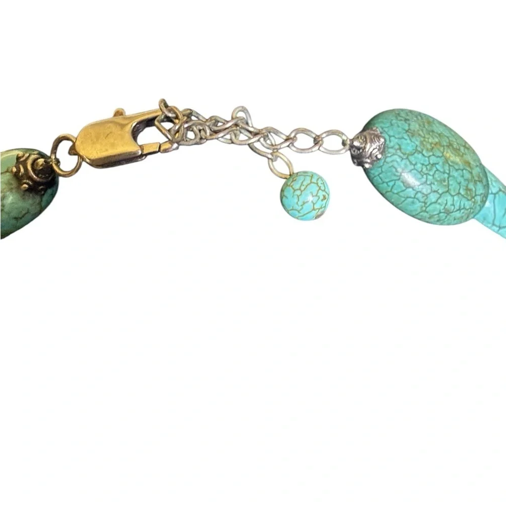 Dyed Howlite Turquoise Style Heavy Statement Boho Southwestern Necklace